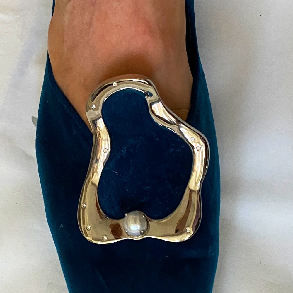 Brand new designer mules. Turquoise. Size 37,5